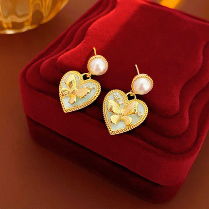 Luxury Butterfly Stud Earrings Elegant Fashion Jewelry Statement Earwear