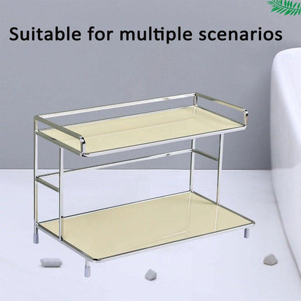 Kitchen Bathroom Desktop Storage Rack Water Cup Holder Cosmetic Iron Shelf