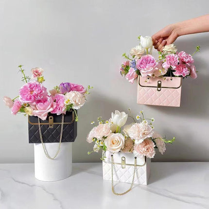 10pcs Rectangular Handbag Flower Packaging Gift Bags Creative Bouquet Boxes