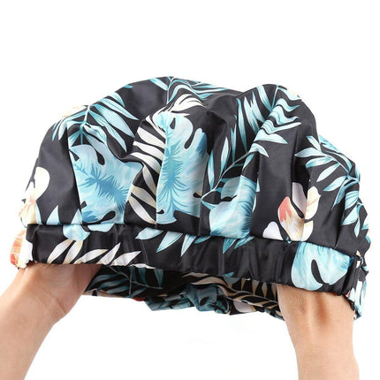Woman Shower Cap Reusable Long Hair Large Turban Bathroom Waterproof Hair Cap