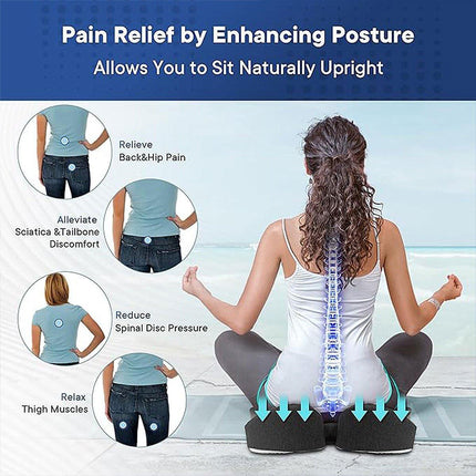 Slow Rebound Memory Foam Seat Cushion Office Chair Pad for Sedentary Hip Support