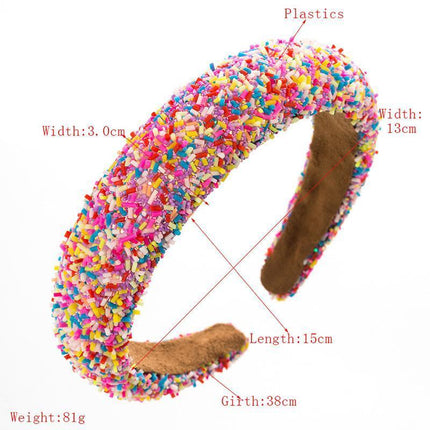 Hairband Padded Sponge Sequin Women's Wide Hair Band Hoop Headband Fashion - Aimall