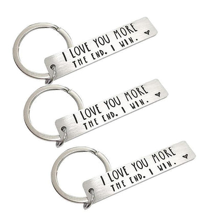 I Love You More The End I Win Stainless Steel Couple Keyring Keychain Gift Funny - Aimall