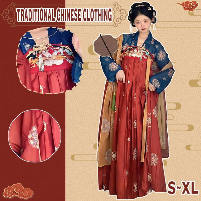 Hanfu Women Chinese Style Ancient Costume Spring Waist Skirt Festival Clothing - Aimall