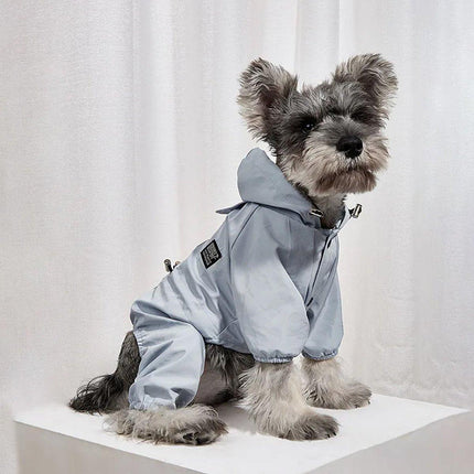 Outdoor Reflective Waterproof Dog Raincoat Breathable Four Legged Pet Jacket