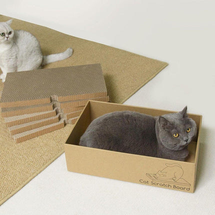 Eco-Friendly Corrugated Cardboard Cat Scratcher Cartoon Design and Play Hole