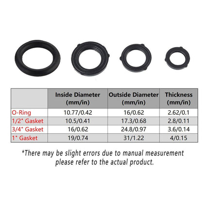 100pcs Silicone Rubber Seal Gasket Ring for Pipe Fitting Water Leak Proof