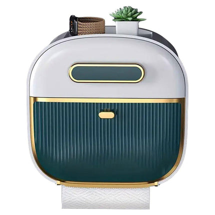 Wall Mounted Multifunctional Tissue Box Toilet Paper Storage Box Non-perforated