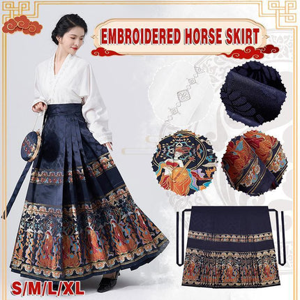 New Chinese Hanfu Horse-faced Skirt Set Daily Embroidered Improved Costume Women - Aimall