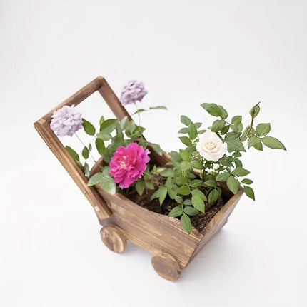 Cartoon Flower Pot Wooden Pot for Plants Cute Car Shape Decorative Planter Pot