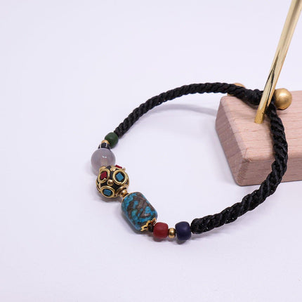 Ethnic Style Handmade Bracelet Color Stone Sky Bead Fashion Round Bead Bracelet