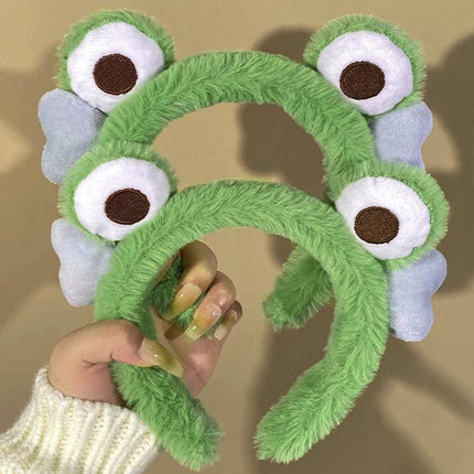 Cute Frog Makeup Hair Band Side Elastic Hair Band Girls Hair Band Decoration - Aimall