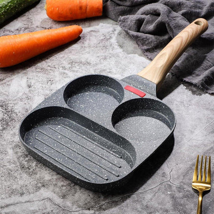 Nonstick Three in One Egg Frying Pan Skillet Breakfast Cooker for Kitchen Use