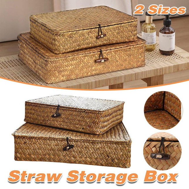 2pcs Storage Basket with Lid Durable Organising Box for Home and Office Use