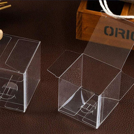 50 PVC Clear Transparent Macaron Square Cube Boxes For Wedding Favour Gift Candy - Aimall