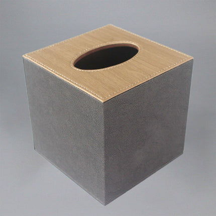 Leather Tissue Box Holder Hotel Room Organiser for Napkins Home Office Decor
