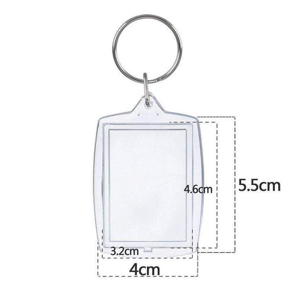 10PCS Clear Acrylic Photo Keyring - DIY Picture Frame Keychain Gifts - Aimall