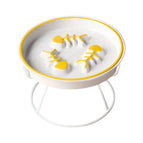 Yellow Bowl-White Tray Rack