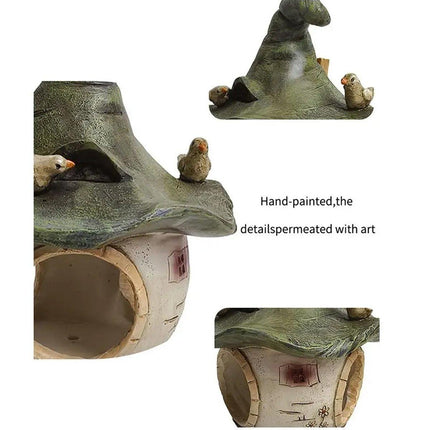 Cartoon Hanging Birdhouse Cozy Nest Resin Garden Outdoor Tree Patio Decor