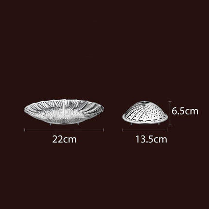 Stainless Steel Steamer Tray Kitchen Drain Basket Fruit Rack for Buns Cooking