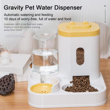 2in1 Pet Bowl Vertical Feeder and Drinker Cat Dog Bowl Water and Food in One