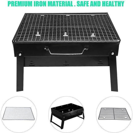 Outdoor Camping Portable & Foldable Charcoal BBQ Grill Hibachi Picnic Barbecue - Aimall