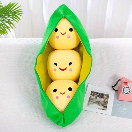 Cute Pea Pod Plush Toy Couple Bean Pillow Valentines Day Gift Soft Doll 40cm