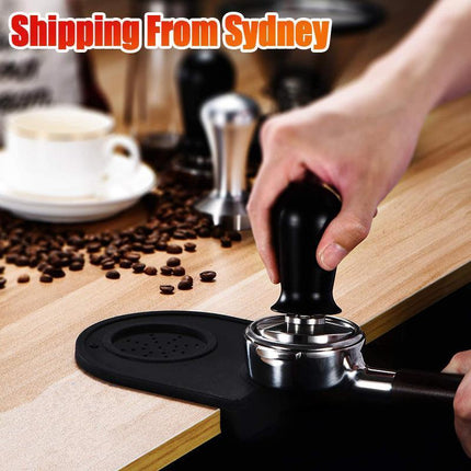 Coffee Tamper Silicone Mat Black Tamping Holder Pad Corner Dropped Edge Tools - Aimall
