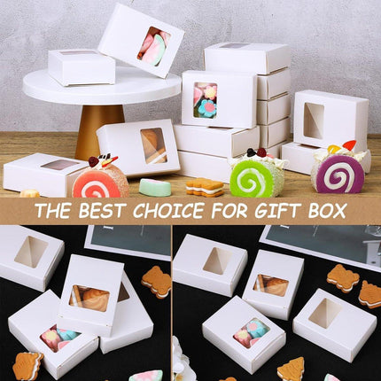 50X Soap Packaging Boxes Paper Box Kraft Window Rectangular