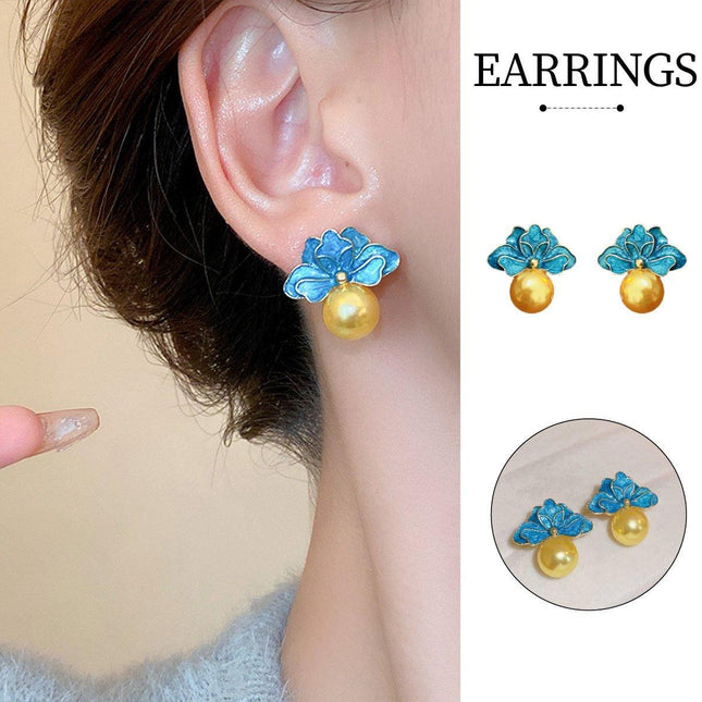 Vintage Flower Earrings Retro Fashion Jewelry for Women Female Stud Earrings