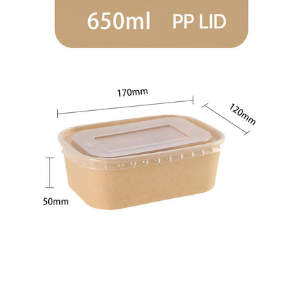 50pcs Eco Friendly Kraft Paper Food Containers Lunch Boxes for Picnic Takeout
