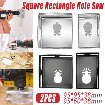 2X Electrical Cutter Tool Square Hole Saw Blade Woodworking Wall box Slot