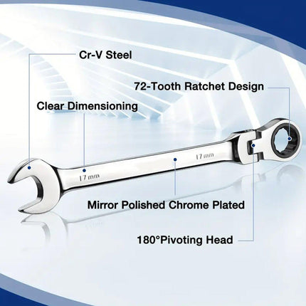 Adjustable Head Ratchet Wrench Dual Purpose Labor Saving Quick Spanner Tool