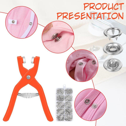 Snap Button Installation Tool Pliers Set Fastener Press Stud Kit Sewing Tool