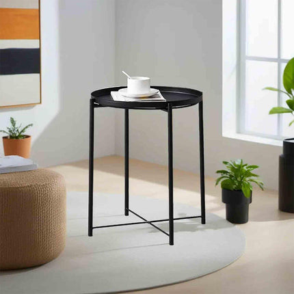 Small Coffee Table Simple Tray Mini Round Table Compact Side Table Living Room
