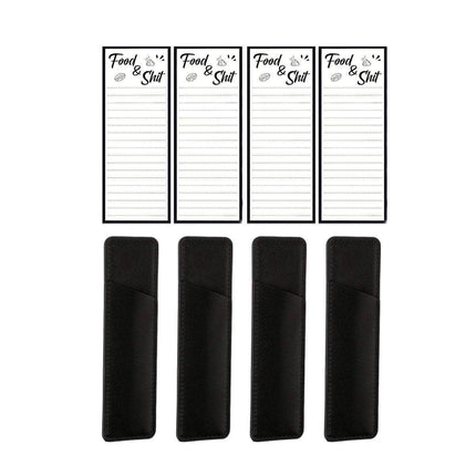 4 Pack Fridge Memo Pads with Pen Clips and Sticky Notepad Sheets 50 Pages