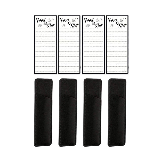 4 Pack Fridge Memo Pads with Pen Clips and Sticky Notepad Sheets 50 Pages