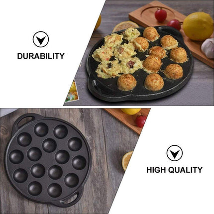 Octopus Croquette Pan 15 Holes Non-Coated Non-Stick Takoyaki Grill Cooking Plate