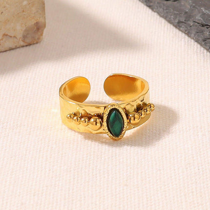 Natural Stone Ring Women Adjustable Boho Gemstone Fashion Jewelry Gift