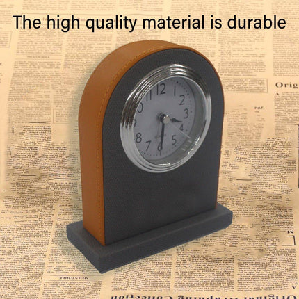 Classic Hotel Alarm Clock Quartz Movement Faux Leather Design with Clear Display