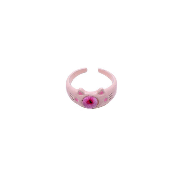 Pink Little Monster Open Ring Women's Cute Celebrant Sweet Ring