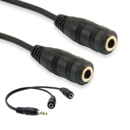 2 AUX Earphone Y Splitter 3.5mm Audio Cable Headphone Headset Auxiliary Adapter - Aimall