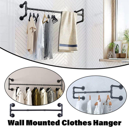 Wall Mounted Industrial Metal Clothing Rack Pipe Hanger for Retail Store Display