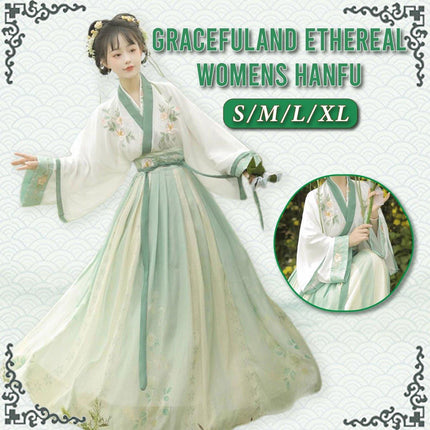 Hanbok Women One Piece Green Flounce Skirt Set Traditional Chinese Style Dress