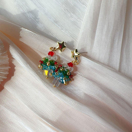 Cute Christmas Tree Stud Earrings for Girls Holiday Jewelry Festive Fashion Gift