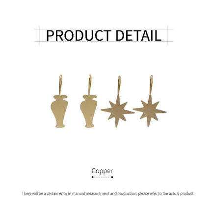 Vintage Vase Star Earrings Simple Everyday Studs Fashion Jewellery Women