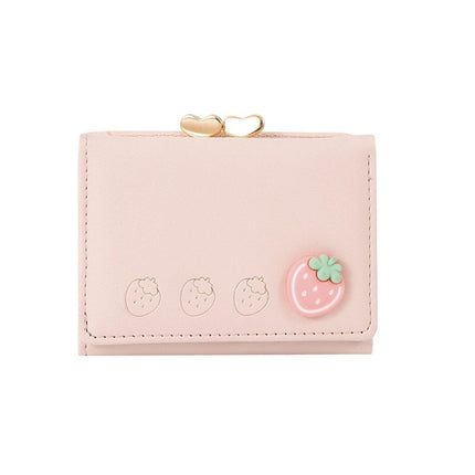 Cute Fruit Folding Wallet Ladies Mini Cartoon Money Clip Small Coin Purse Holder