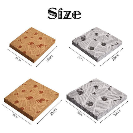 500PCS Food Wrapping Paper Oilpaper Greaseproof Baking Sandwich Packing Papers Kraft - Aimall