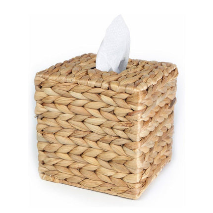 Straw Woven Tissue Box Rustic Style Extractable Tissue Drawer Desktop Organizer