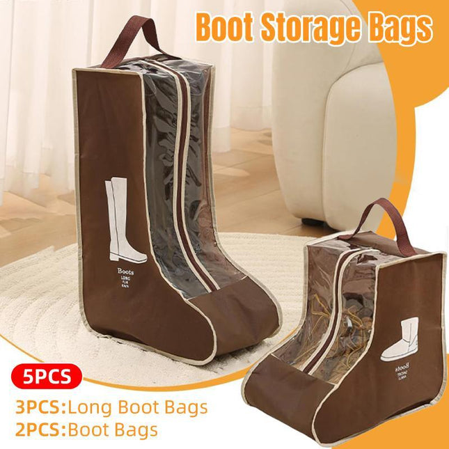 5pcs Portable Shoes and Boots Dust Bag Travel Storage Cover Organiser Pouch Set